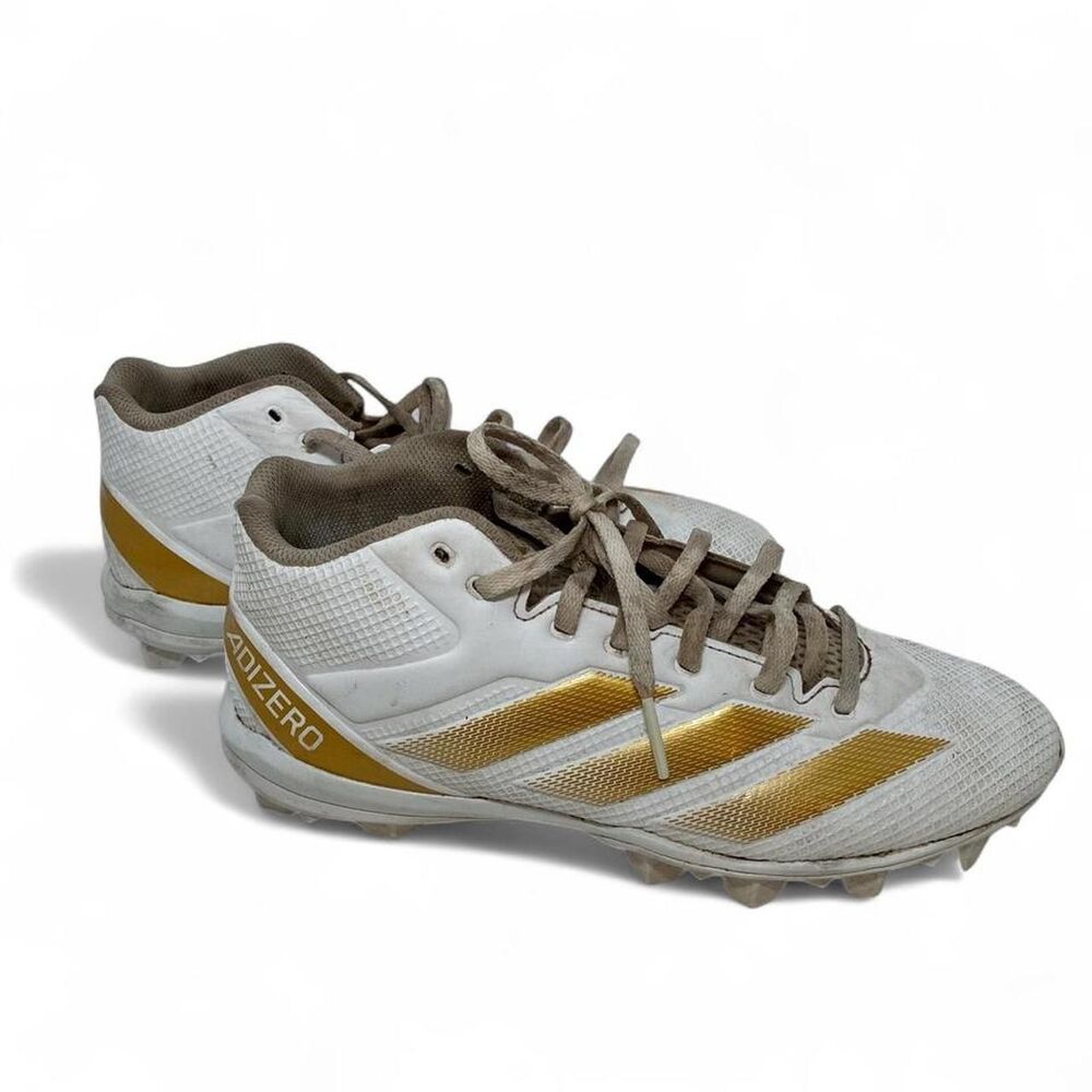 Adidas Adizero White and Gold Football Cleats